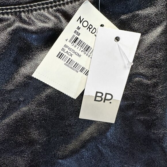 BP NORDSTROM NWT Size M Womens  Leggings Full Length Faux Leather Elastic Waist - Picture 5 of 7